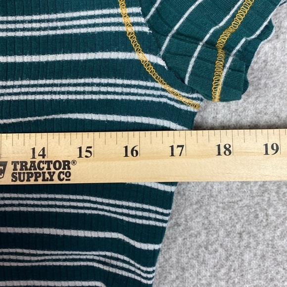 Nobo Henley Y2K soft ribbed jersey knit forest green bodycon Bella Swan - Picture 9 of 10